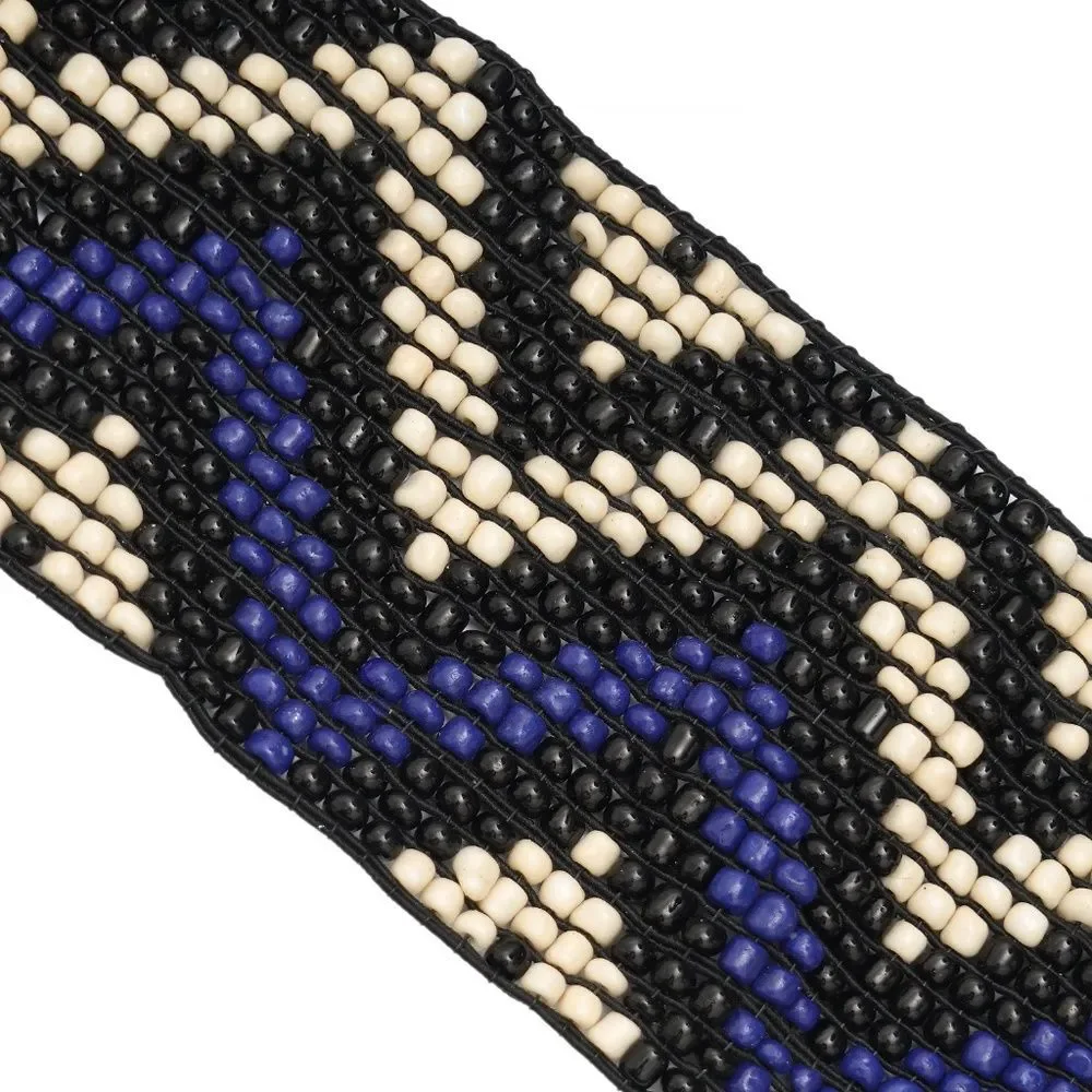 Blue and Black Beaded Belt